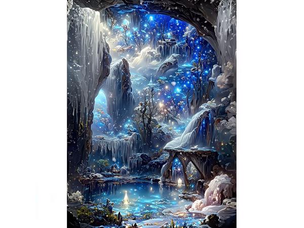 nr 63 Diamond Painting watervallen 50x40cm (vierkant)