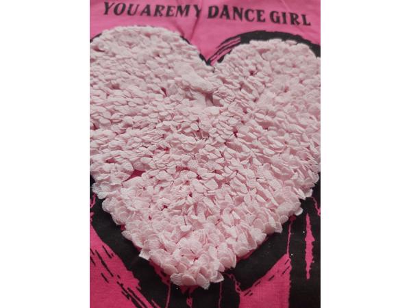 Seagull T-shirt Dance met gevuld hart pink 158/164