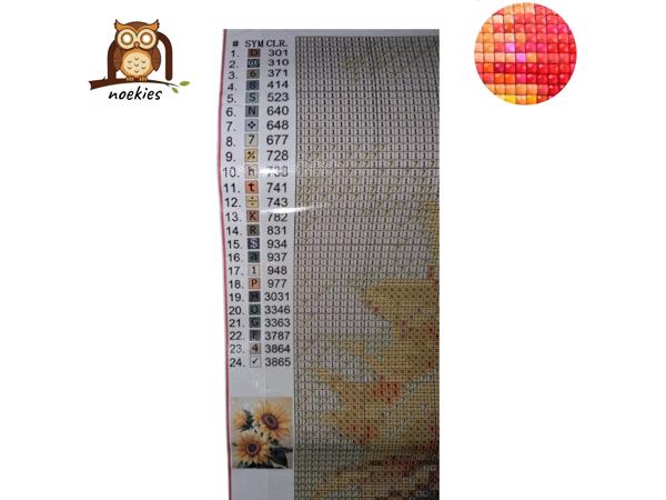 nr 28 Diamond Painting zonnebloemen 50x40cm (vierkant)