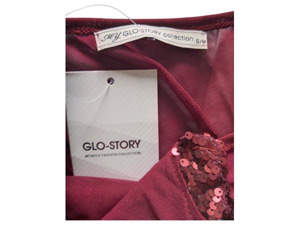 Glo-story glitter lovers body wijnrood S/M