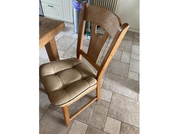 Blank eiken eethoek met 4 stoelen