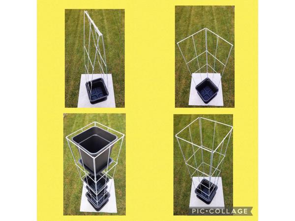 Klimplanten op het terras, tegel eruit plantrek erin