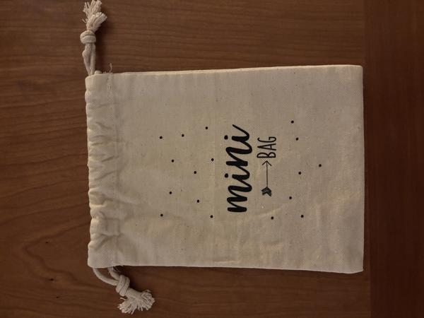 Stoffen mini bag met rijgkoord en beren kinder washand katoe
