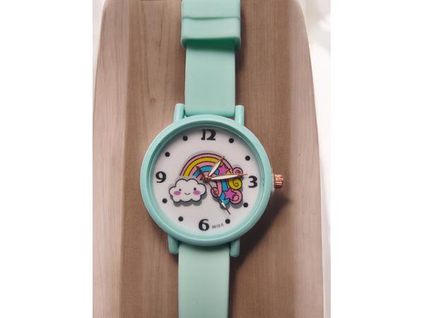 Horloge voor Kinderen - Regenboog - Kast 34 mm - Groen