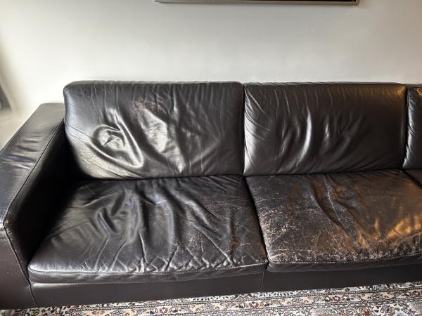 Grote bruin leren 5 zits bank