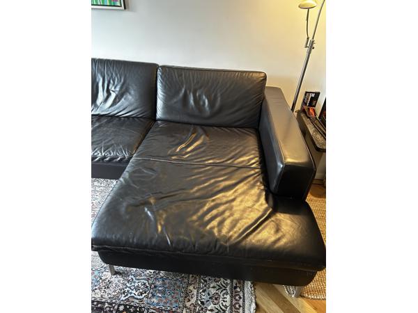 Grote bruin leren 5 zits bank