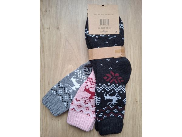 3 Paar Dikke Alpaka Wollen Sokken Maat 35-38