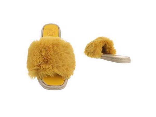 Givana Fluffy muiltjes - slippers geel 40