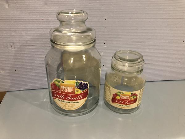 Glazen snoeppot leeg 8,5 cm doorsnee 13 cm hoog voorraadpot