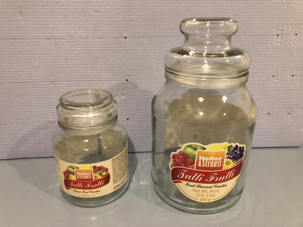 Glazen snoeppot leeg 8,5 cm doorsnee 13 cm hoog voorraadpot