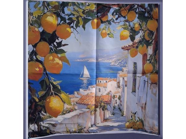 Set van 4 kussenhoezen kustdorp citroenen 45x45cm