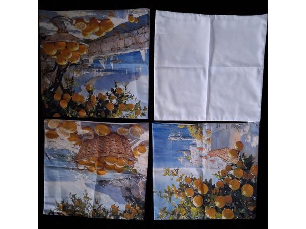 Set van 4 kussenhoezen kustdorp citroenen 45x45cm