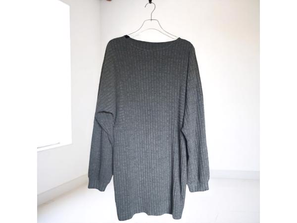 stretchy jurk grijs met pofmouwen XXL