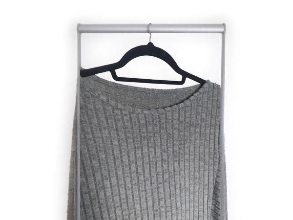 stretchy jurk grijs met pofmouwen XXL