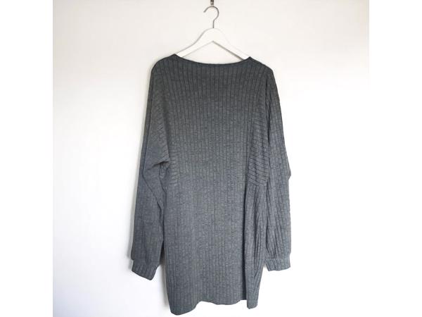 stretchy jurk grijs met pofmouwen XXL