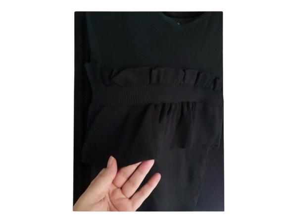 Stretchy ribgebreide jurk zwart S/M