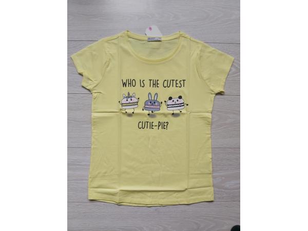 Glo-Story t-shirt cutest pie geel 158