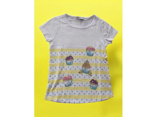 Glo-Story cupcakes t-shirt geel 122