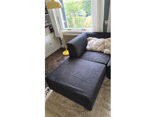 Ruime comfortabele hoekbank (elementen/ zwarte/antraciet stof)