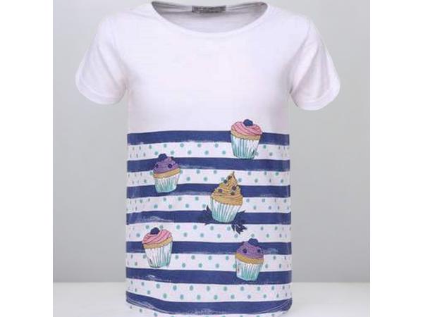 Glo-Story t-shirt cupcakes blauw 104