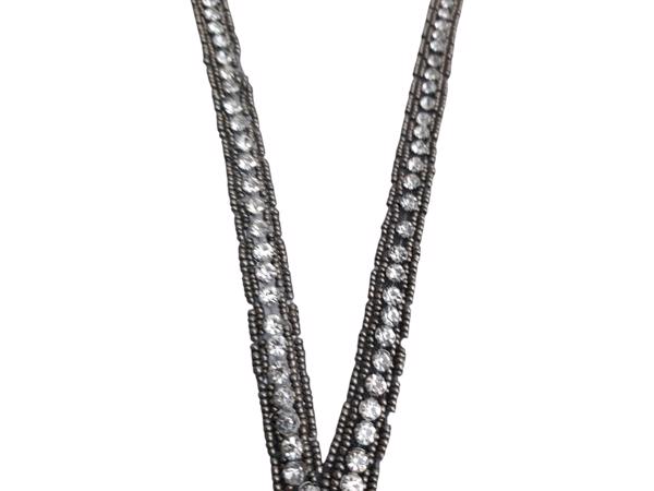 Avond winter jurk grijs met strass L