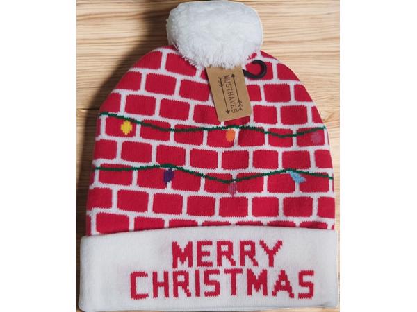 Muts met Pompon - Thema Kerst - Beanie - Acryl - Merry Chris