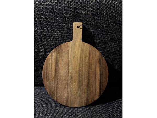 Houten serveerplank borrelplank rond 30 cm met handgreep