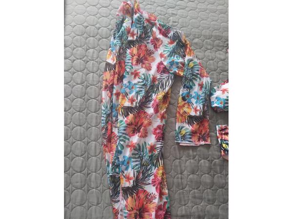 3 delig bikini set wit bloemen XXL