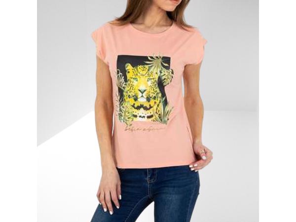 Glo-story t-shirt roze tijger S/36