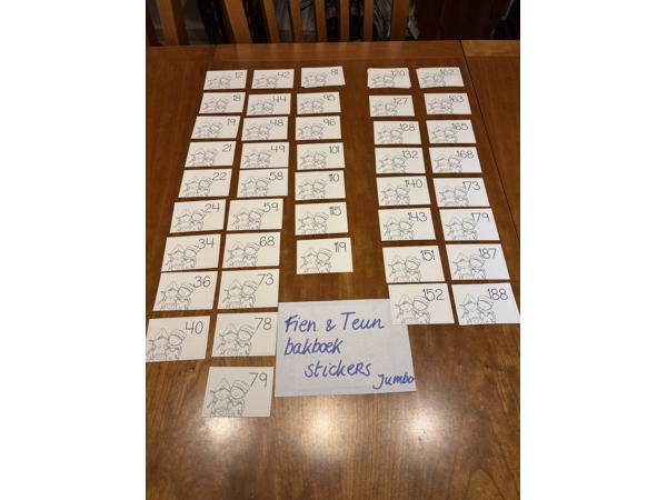 Jumbo stickers Fien Teun bakboek spaaractie 10 eurocent P.st