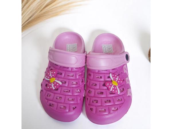 Crocs slipper schoen donkerroze met strikje 32