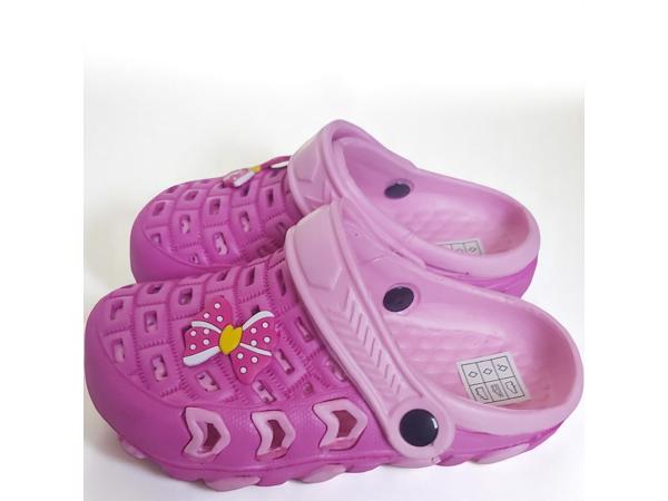 Crocs slipper schoen donkerroze met strikje 32