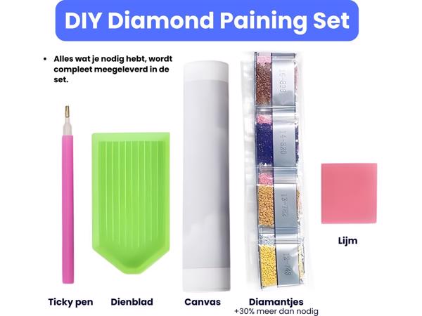 nr 20 Diamond Painting paars boeket 50x40cm (vierkant)