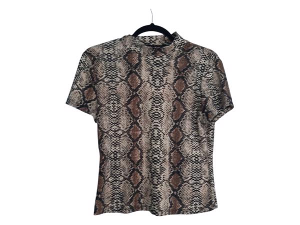 Shirt slangenprint crème bruin S