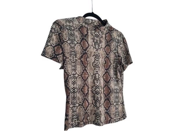 Shirt slangenprint crème bruin S