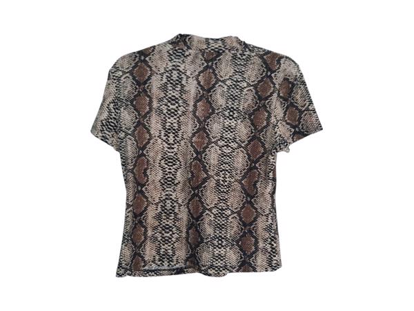 Shirt slangenprint crème bruin S