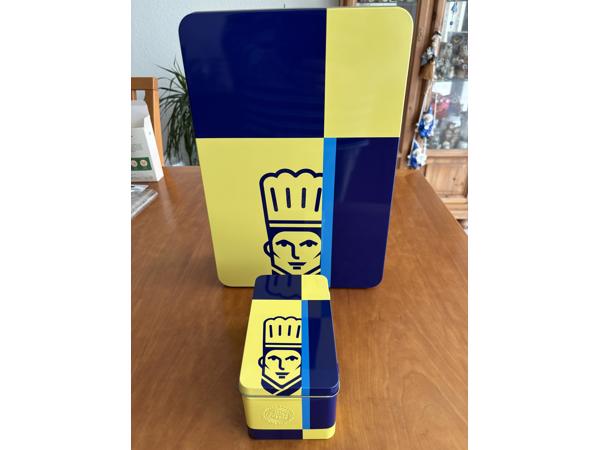 Los of samen te koop : 23 blikken trommels bussen oud nieuw