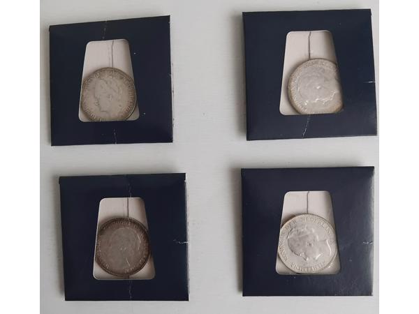 Zilveren guldens wilhelmina,opgestoken haar v 1922 tot 1925