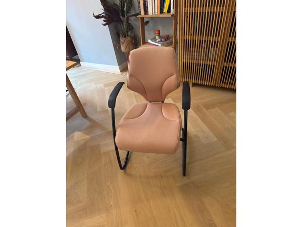 5 GRATIS roze eetkamer en/of kantoor stoelen. Set bestaat uit twee stijlen stoelen.  2 stoelen stijl eerste twee fotos (gestreept design)  3 stoelen stijl laatste twee fotos  Zitten erg comfertabel   ALS SET OPHALEN!