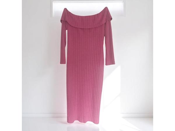 Offshoulder jurk roze XXL