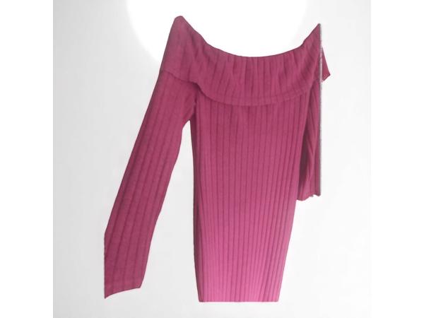 Offshoulder jurk roze XXL