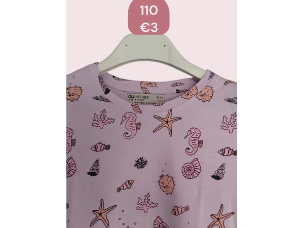 Glo-Story t-shirt zee schelpen lila paars 110