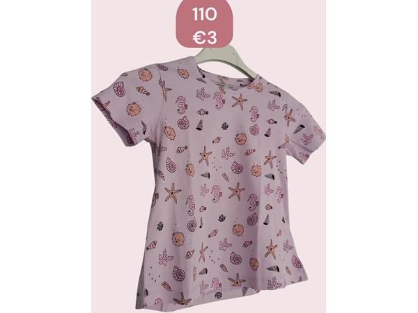 Glo-Story t-shirt zee schelpen lila paars 110