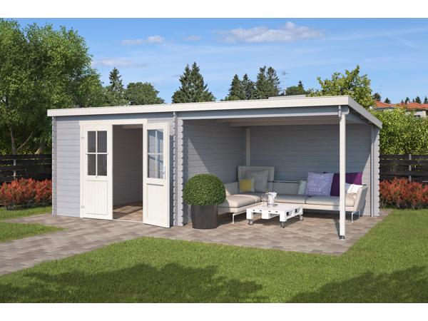 Blokhut met overkapping Orlando 581x292 Onbehandeld vuren