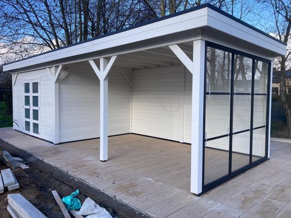 Vuren Topvision Bosuil, 300 x 300 en luifel 400 cm, onbehand