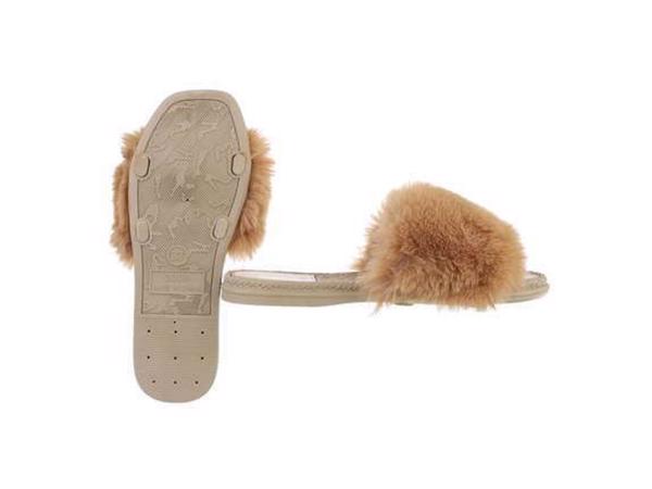 Givana Fluffy muiltjes - slippers camel 39