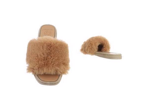 Givana Fluffy muiltjes - slippers camel 39