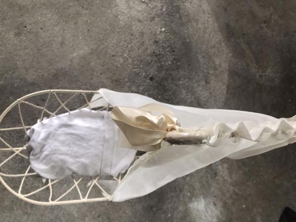 Poppenwieg van ijzer met bekleding (zie foto&amp;#x2019;s)