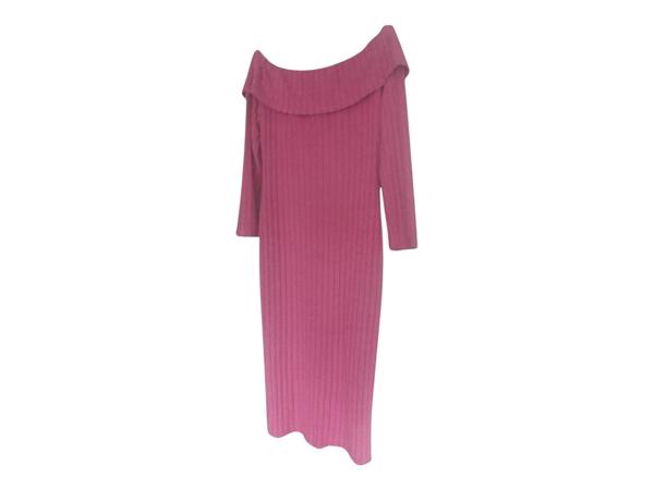 Offshoulder jurk roze XXL
