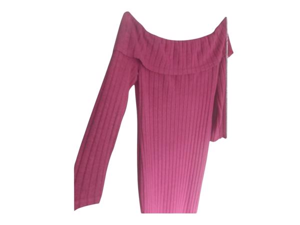 Offshoulder jurk roze XXL